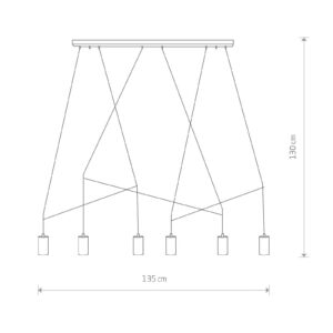 Svítidlo Euluna mosaz/černý mosaz/pletená šňůra