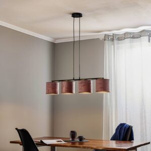 Svítidlo Euluna růžová/zlatá/černá látka/ocel