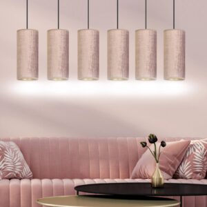 Svítidlo Euluna růžová/zlatá látka/ocel