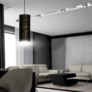 Svítidlo Euluna černá/zlatá látka/ocel