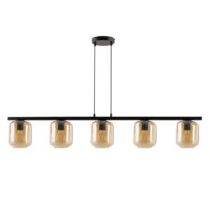 Svítidlo Euluna černá/jantar-transparentní ocel/sklo