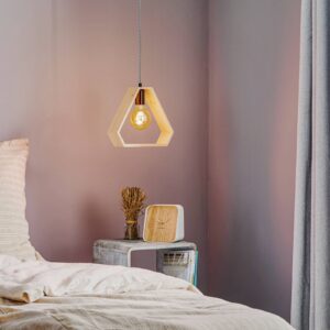 Svítidlo Euluna černá/světlé dřevo ocel/dřevo