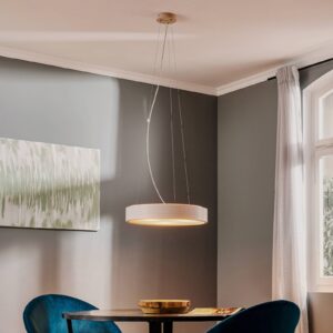 Svítidlo Euluna bílá/satinovaná dřevo/sklo