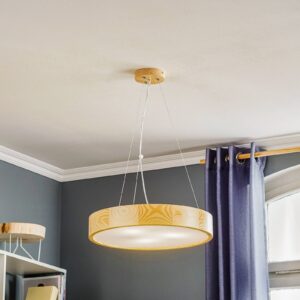 Svítidlo Euluna borovice/satinovaná dřevo/sklo