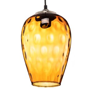 Svítidlo Euluna jantar-transparentní/černá/stříbrná sklo/kov