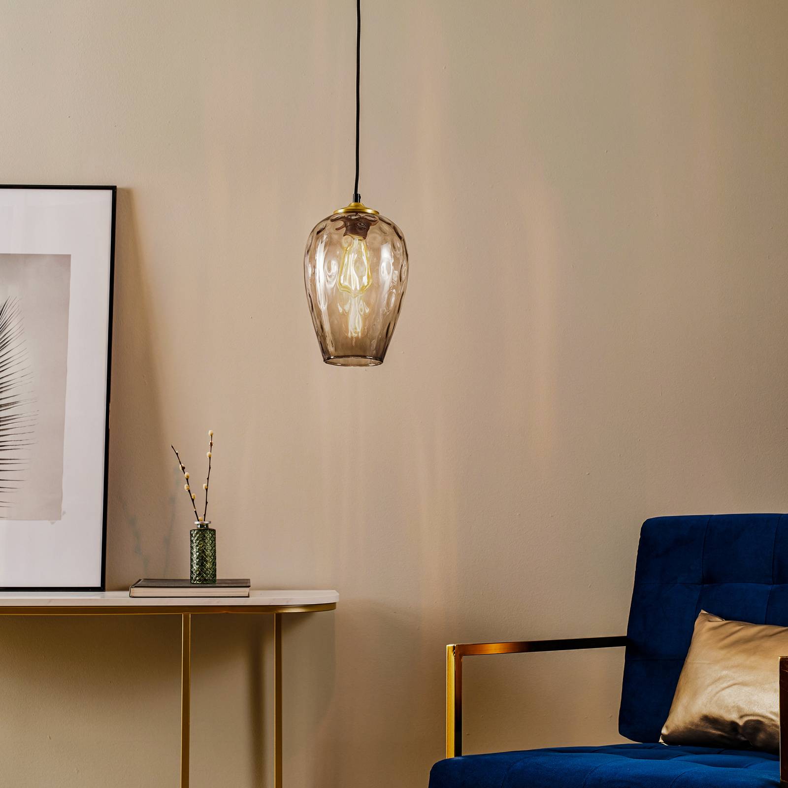 Svítidlo Euluna kouřově šedá-transparentní/černá/zlatá sklo/kov