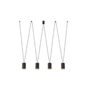 Svítidlo Euluna černá/zlatá ocel/plast