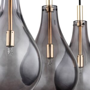 Svítidlo Euluna kouřově šedá-transparentní/černá sklo/ocel