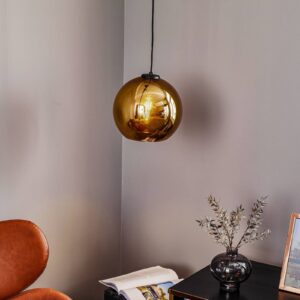 Svítidlo Euluna zlatá zrcadlená/černá zrcadlené sklo/ocel