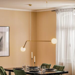 Svítidlo Euluna zlatá/mražená bílá kov/mražené sklo