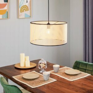 Svítidlo Euluna béžová/černý ratan