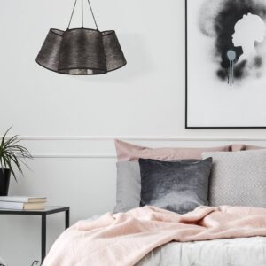 Svítidlo Euluna lesklý černý textilie/PVC