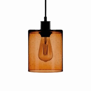 Svítidlo Euluna jantar průhledný/černá sklo/kov