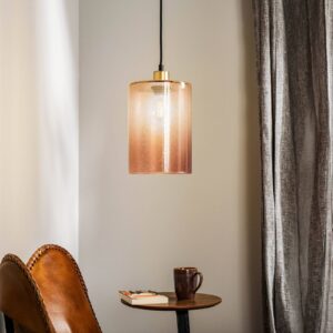 Svítidlo Euluna růžová-transparentní/černá/zlatá sklo/kov