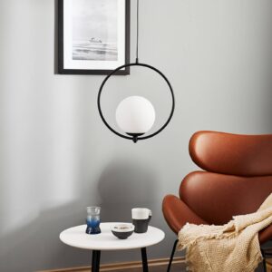 Svítidlo Euluna černá/mražená bílá kov/sklo