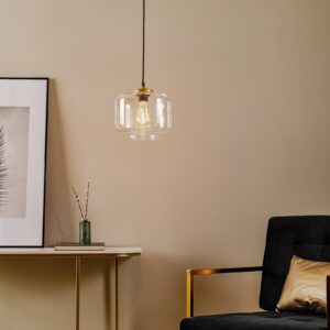 Svítidlo Euluna transparentní/černá/zlatá sklo/kov