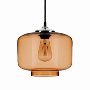 Svítidlo Euluna jantar-transparentní/černá/stříbrná sklo/kov