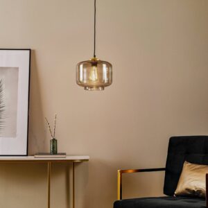 Svítidlo Euluna kouřově šedá-transparentní/černá/zlatá sklo/kov