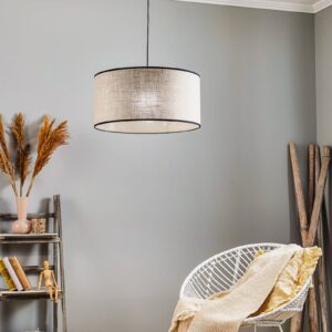 Svítidlo Euluna ořech/béžová/černá dřevo/textil/kov