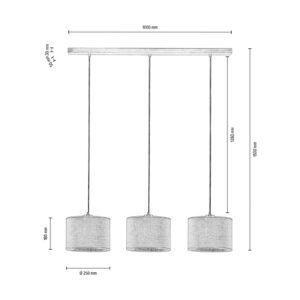 Svítidlo Euluna ořech/béžová/černá dřevo/textil/kov