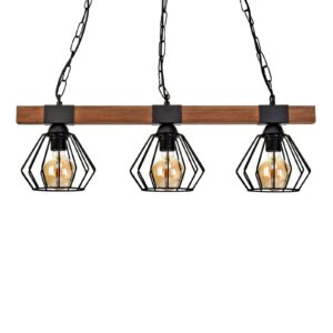 Svítidlo Euluna černá/tmavé dřevo kov/dřevo