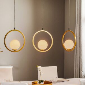 Svítidlo Euluna mosaz/opálová ocel/sklo