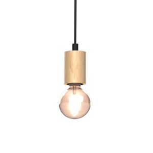 Svítidlo Euluna černá/hnědá dřevo/kov