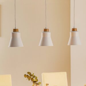 Svítidlo Euluna bílé kov/dřevo