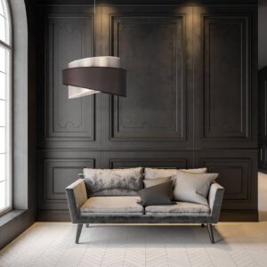 Svítidlo Euluna grafitově černá/stříbrná textilie/PVC