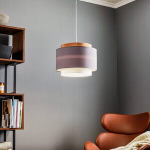 Svítidlo Euluna ecru/šedá/cappuccino textilie/PVC