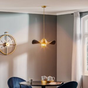 Svítidlo Euluna zlatá/skvrnitá černá/zlatá kov/textil/plast/minerální materiál