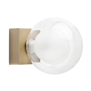 Svítidlo FARO BARCELONA starobylá zlatá/transparentní/bílá ocel/sklo