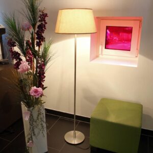 Svítidlo FARO BARCELONA nikl/béžová kov/látka