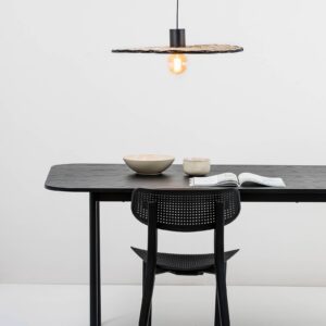 Svítidlo FARO BARCELONA černá matná/ratan ocel/ratan