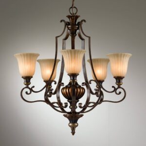 Svítidlo FEISS bronzovozlatá/krémová kov/sklo Scavo