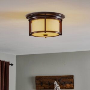 Svítidlo FEISS bronzová/krémová kov/sklo