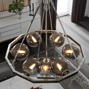 Svítidlo FEISS nikl leštěný/kouřově šedá ocel/kouřové sklo