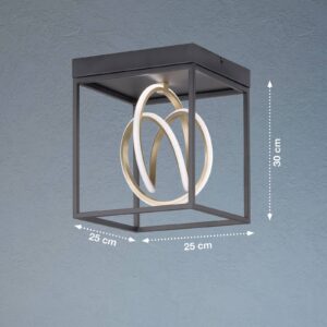 Svítidlo FISCHER & HONSEL matná černá/zlatá kov/silikon