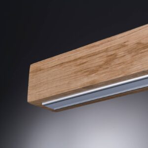 Svítidlo FISCHER & HONSEL niklová matná/dub přírodní kov/dřevo