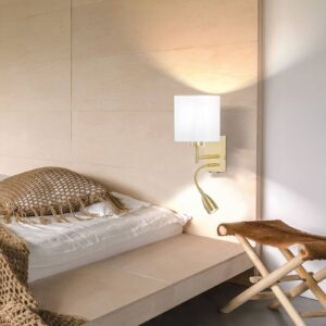 Svítidlo FISCHER & HONSEL bílá/mosaz matná chintz/kov