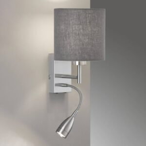 Svítidlo FISCHER & HONSEL matný nikl/šedá kov/plátno