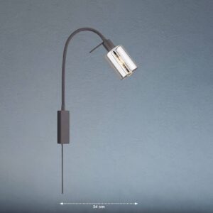 Svítidlo FISCHER & HONSEL písková černá/kouřově šedá. čirá kov/sklo