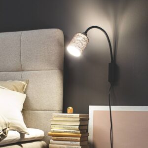 Svítidlo FISCHER & HONSEL černá/šedá kov/lněné plátno/PVC