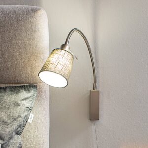 Svítidlo FISCHER & HONSEL matný nikl/šedá kov/plátno