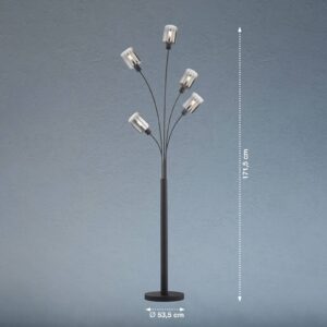 Svítidlo FISCHER & HONSEL písková černá/kouřově šedá-transparentní/čirá kov/sklo