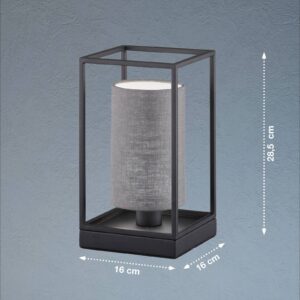 Svítidlo FISCHER & HONSEL písková černá/šedá kov/lněné plátno/PVC