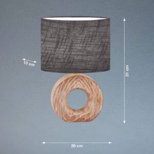 Svítidlo FISCHER & HONSEL tmavé dřevo/šedá kov/plátno