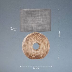 Svítidlo FISCHER & HONSEL tmavé dřevo/šedá kov/plátno