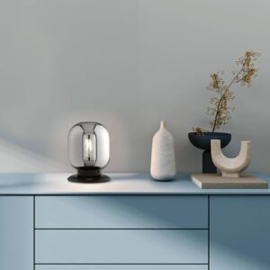 Svítidlo FISCHER & HONSEL matná černá/kouřově šedá kov/sklo