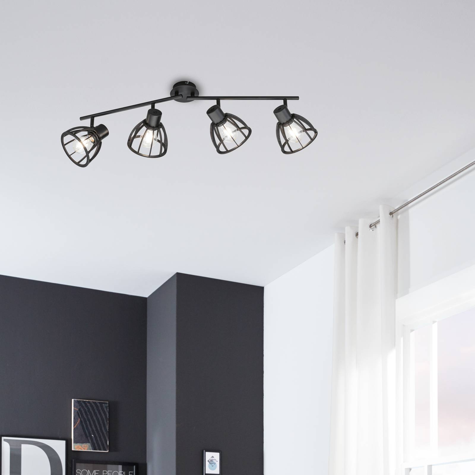 Svítidlo FISCHER & HONSEL matná černá dřevo/kov